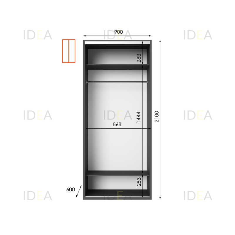 Шафа-купе IDEA серія 9 90 x 60 x 210 см