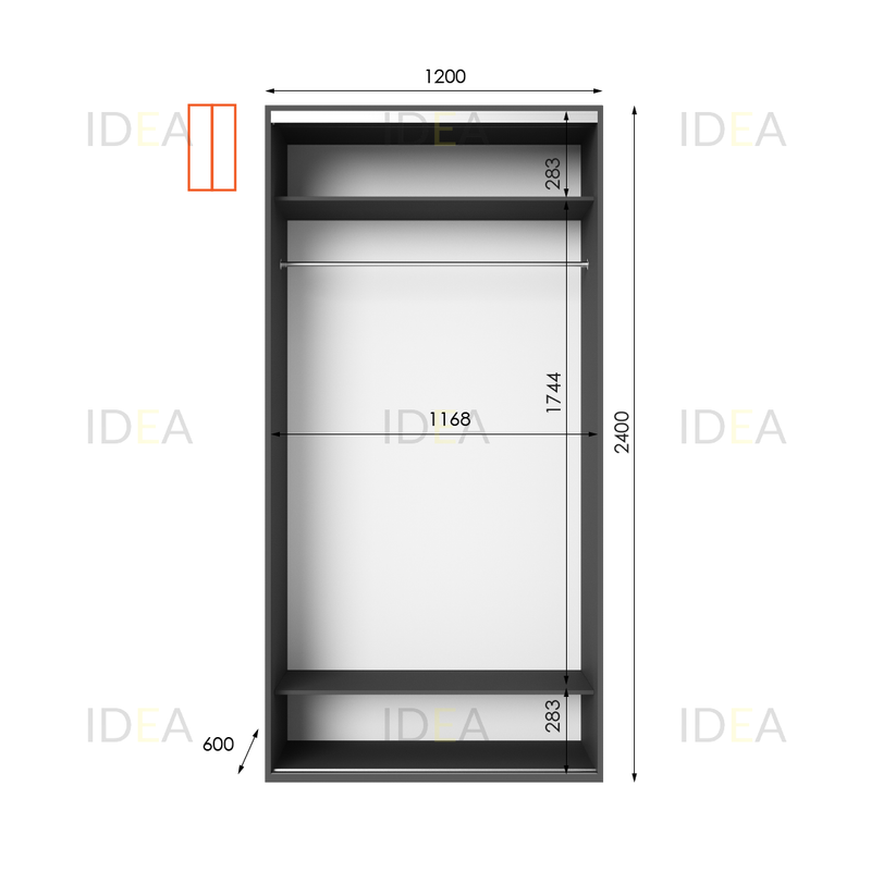 Шафа-купе IDEA серія 8 120 x 60 x 240 см