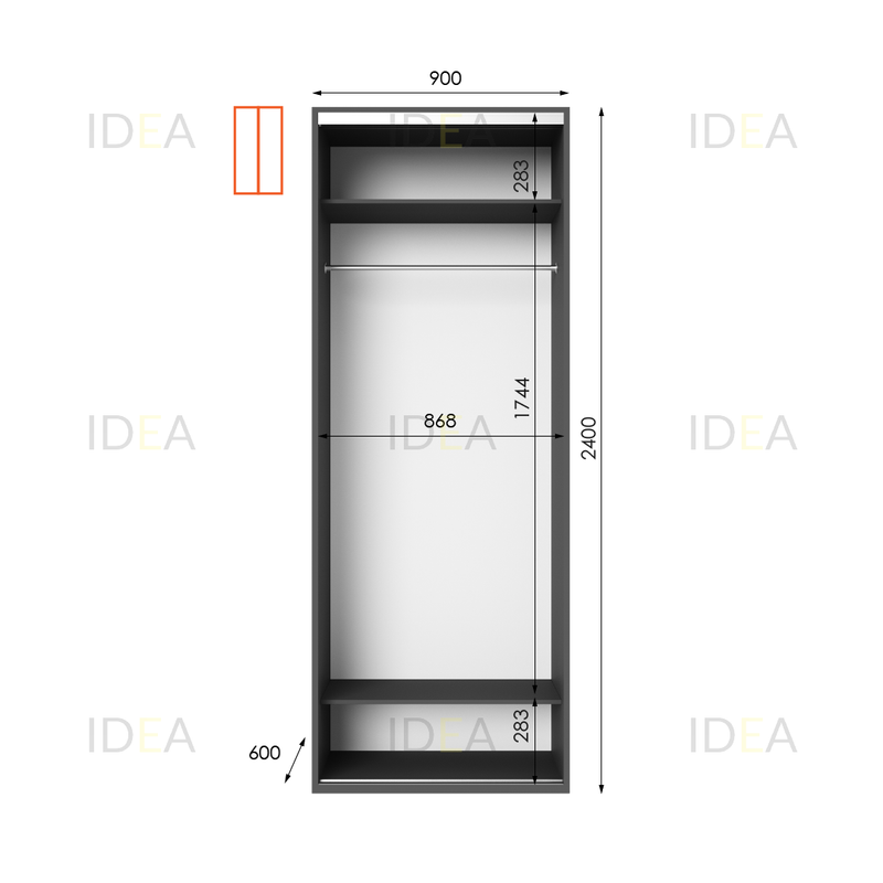 Шафа-купе IDEA серія 8 90 x 60 x 240 см