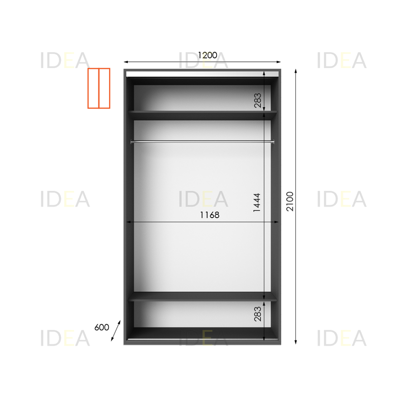 Шафа-купе IDEA серія 9 120 x 60 x 210 см